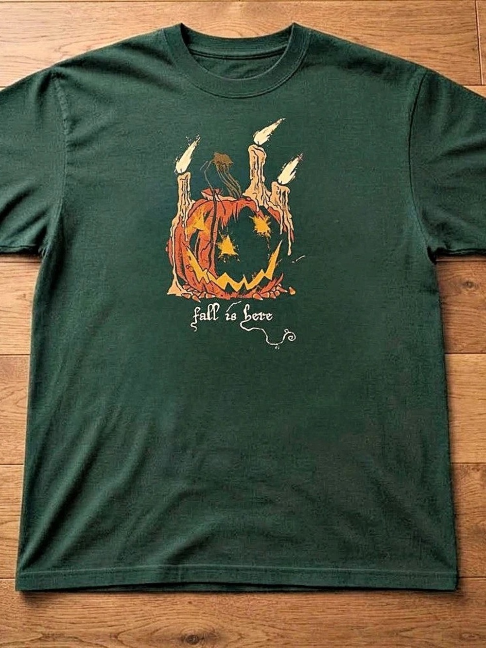 Green pumpkin Halloween graphic T-shirt